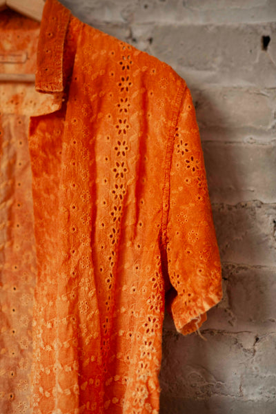 Rust Wash Eyelet Camp Shirt
