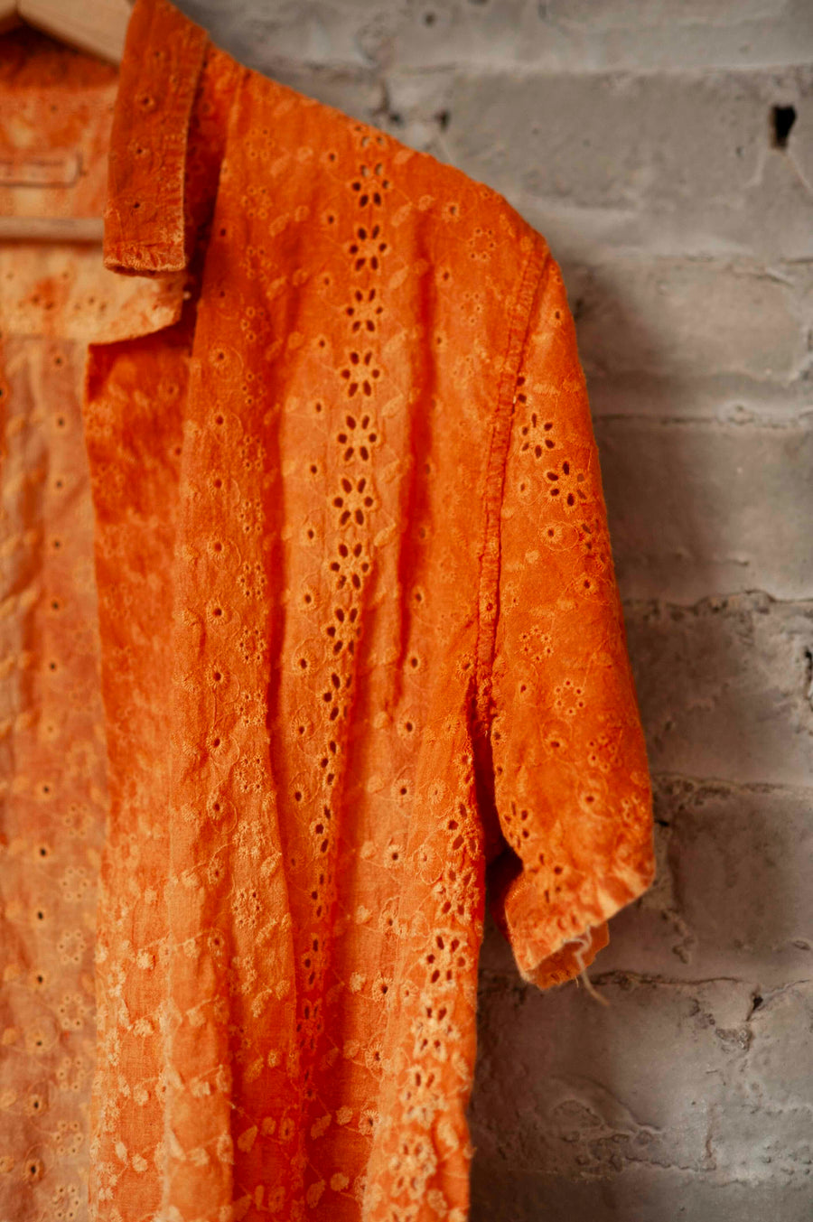Rust Wash Eyelet Camp Shirt