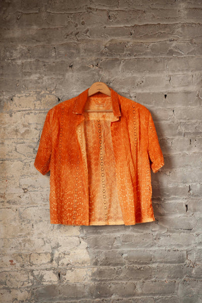 Rust Wash Eyelet Camp Shirt