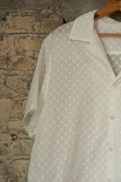 Cotton Eyelet Camp Shirt