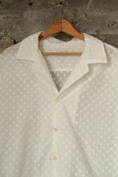 Cotton Eyelet Camp Shirt