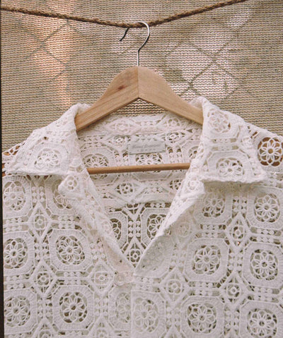 Lace Tablecloth Longsleeve Camp Shirt