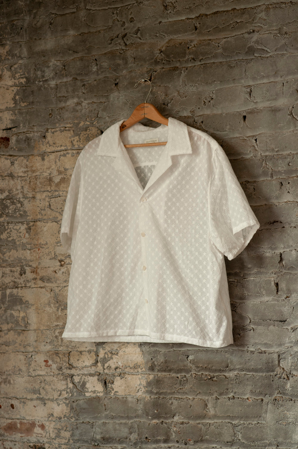 Cotton Eyelet Camp Shirt