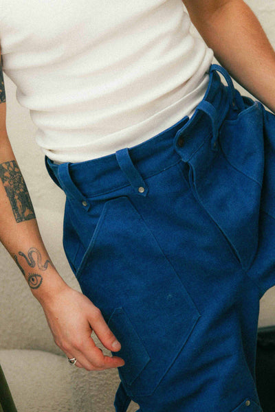 Stonewashed Utility Pocket Pant in Nickel Blue