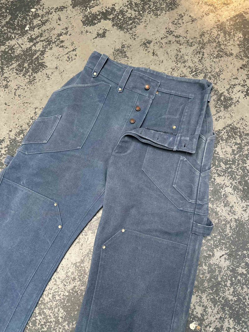 Stonewashed Utility Pocket Pant in Nickel Blue