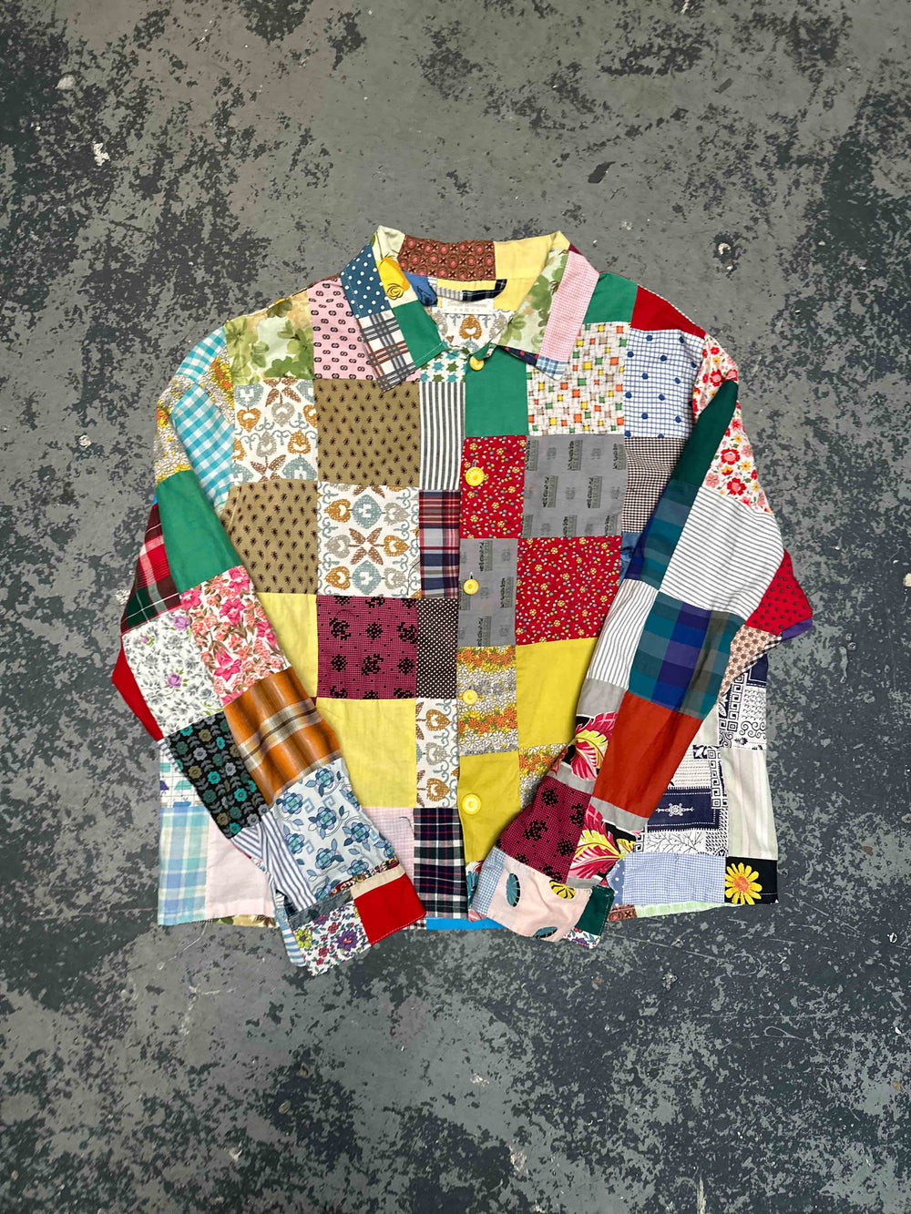 Patchwork Quilt Longsleeve Camp Shirt