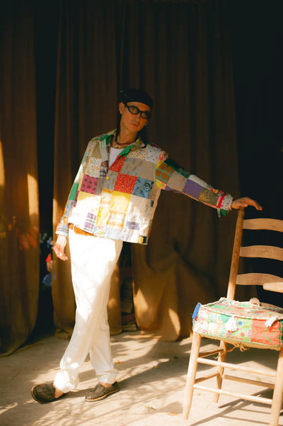 Patchwork Quilt Longsleeve Camp Shirt