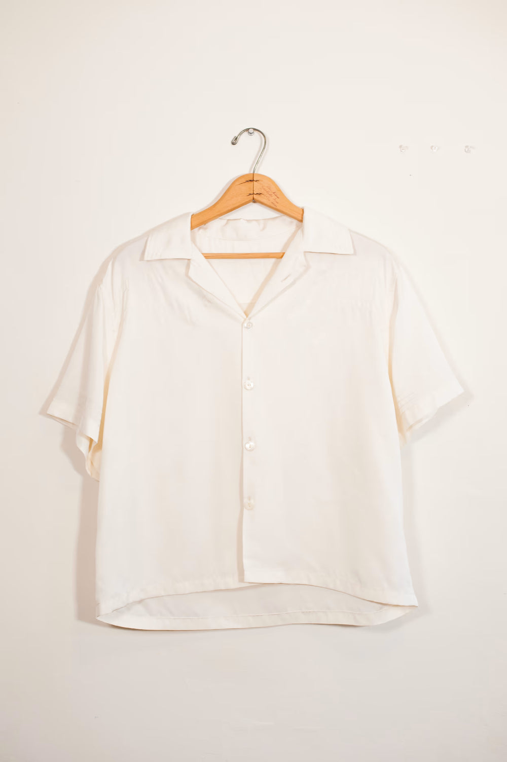 Western Silk Camp Shirt in Ivory
